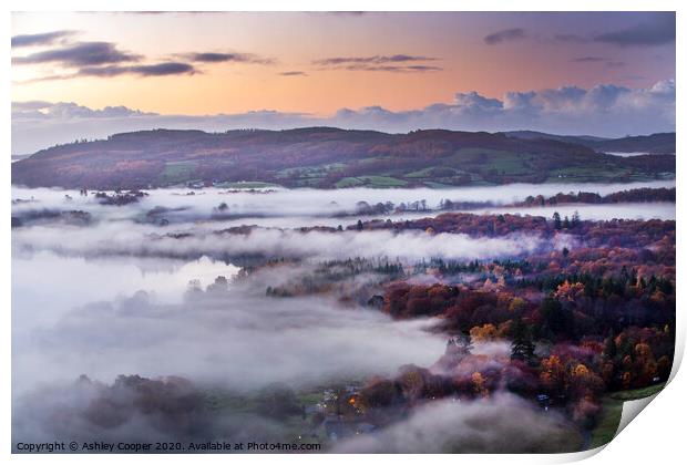 Autumnal mists. Print by Ashley Cooper