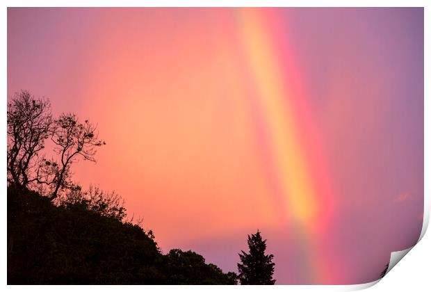 Rainbow sunset Print by Ashley Cooper