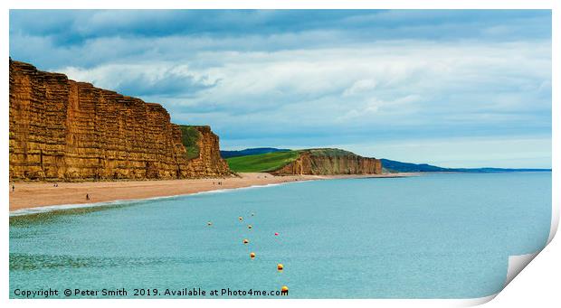 Freshwater Beach and Cliffs Dorset UK Print by Peter Smith