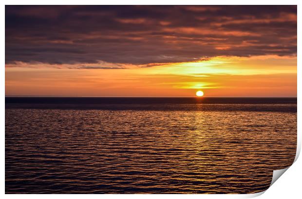 Sunset over the Baltic sea Print by Jelena Maksimova