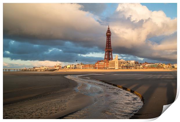 Blackpool on a  winters evening Print by gary telford
