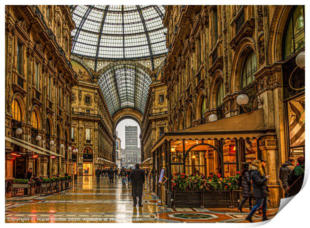 Stores in Milan gallery. Italy europe Print by Mario Koufios