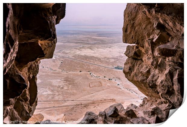 View from fortress of Masada. Print by Mario Koufios