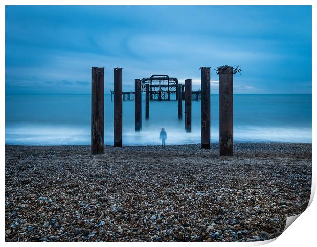 Lost, Brighton West Pier, Sussex Print by Ben Dale