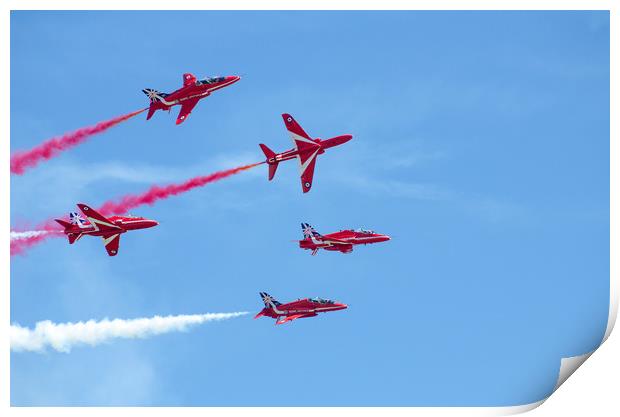 Burst! Red Arrows Display at Airbourne, Sussex. Print by Ben Dale