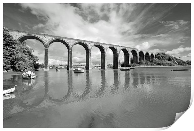 St Germans Viaduct, St Germans, Cornwall Print by Linda Brennan