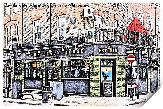 The Black Horse Pub, Leman St, London E1 Print by John Chapman