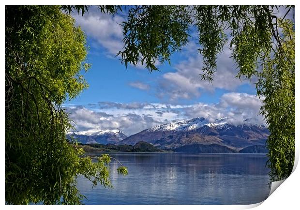 Wanaka lake view, New Zealand Print by Martin Smith