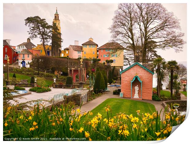 portmeirion gardens architecture  Print by Kevin Smith