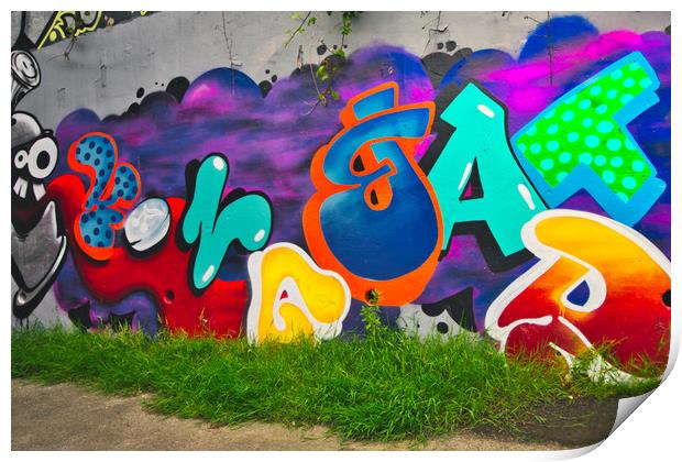 Graffiti Art underpass M1 junction 39 in Yorkshire Print by Kevin Smith
