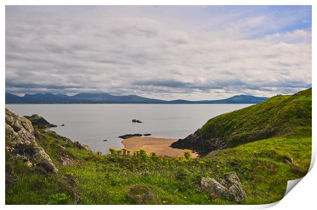 Ynys Llanddwyn Snowdonia views Print by Kevin Smith