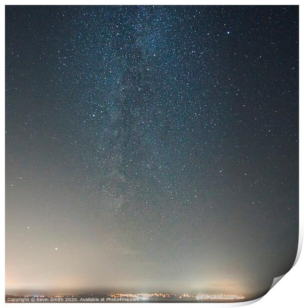 The Milky Way over St. Ives Cornwall Print by Kevin Smith
