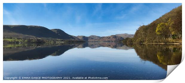 Reflections on Ullswater Print by EMMA DANCE PHOTOGRAPHY