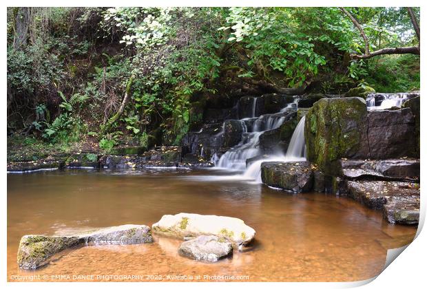 The Waterfalls at Hareshaw Linn, Bellingham  Print by EMMA DANCE PHOTOGRAPHY
