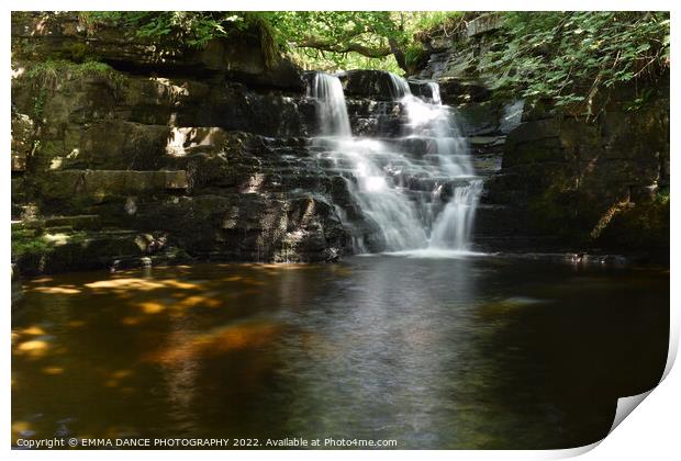 The Waterfalls at Ashgill Force, Cumbria Print by EMMA DANCE PHOTOGRAPHY