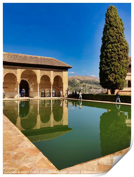 The Partal Palace, Granada, Spain Print by EMMA DANCE PHOTOGRAPHY