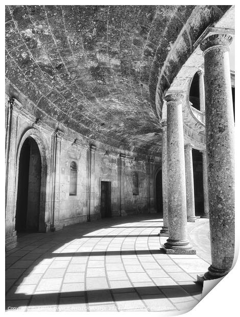 The Charles V Palace in the Alhambra Palace, Granada, Spain Print by EMMA DANCE PHOTOGRAPHY