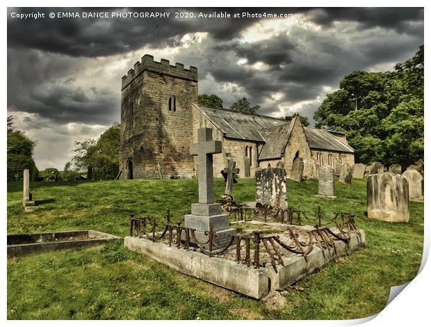 St Peter's Church, Bywell, Northumberland Print by EMMA DANCE PHOTOGRAPHY