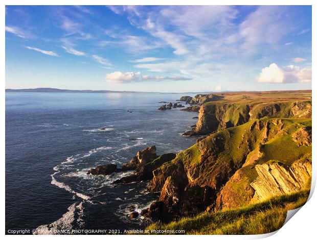 Dramatic coastline of the Isle of Islay Print by EMMA DANCE PHOTOGRAPHY
