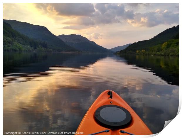 Sunset Paddle Print by Ronnie Reffin