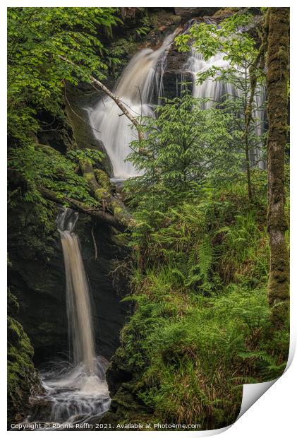 Glenbranter Waterfall Print by Ronnie Reffin