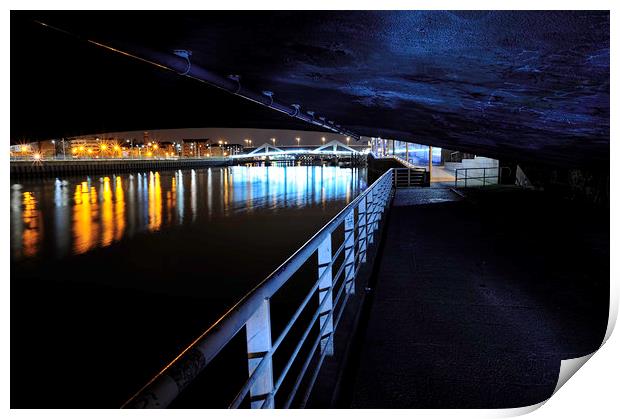 Under The King George V Bridge Print by Ronnie Reffin