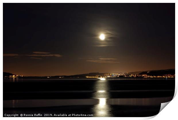 Moon Over Loch long Print by Ronnie Reffin