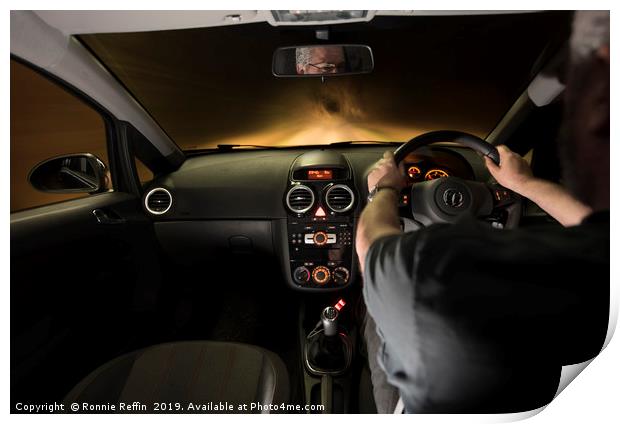 Night Driving Print by Ronnie Reffin