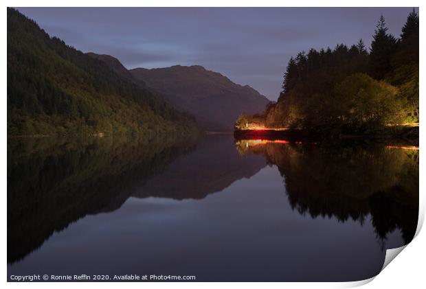 Loch Eck In The Blue Hour Print by Ronnie Reffin
