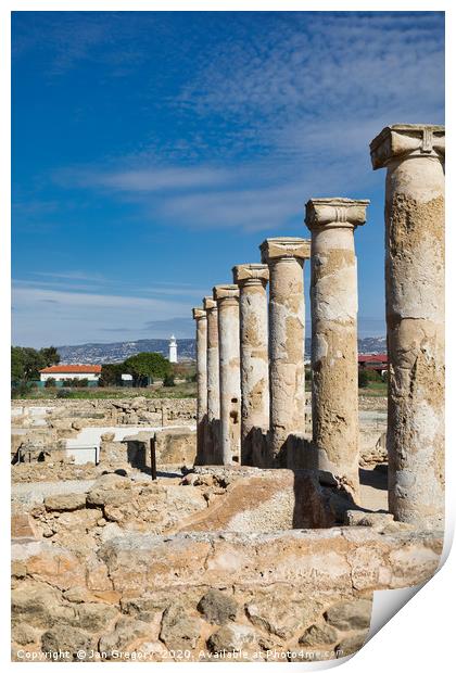 Paphos Archaeology Park Print by Jan Gregory