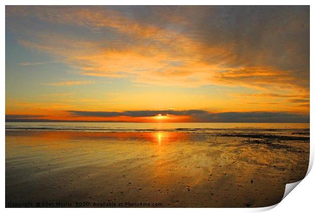 Ogmore Sunset Print by Ellen Morris