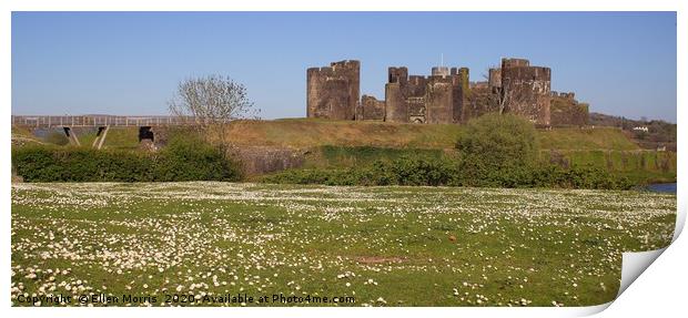 Caerphilly Castle in the Spring Print by Ellen Morris