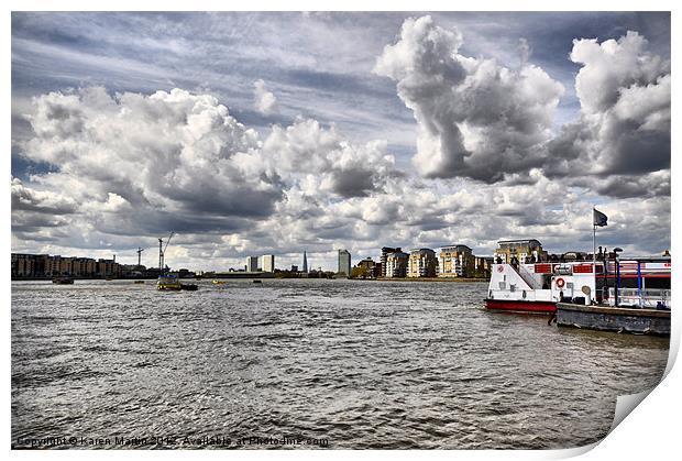 River Thames and London Print by Karen Martin
