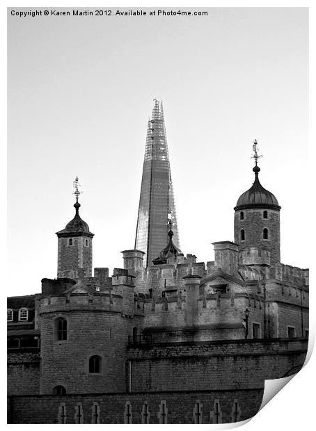 London's Towers - Black and White Print by Karen Martin