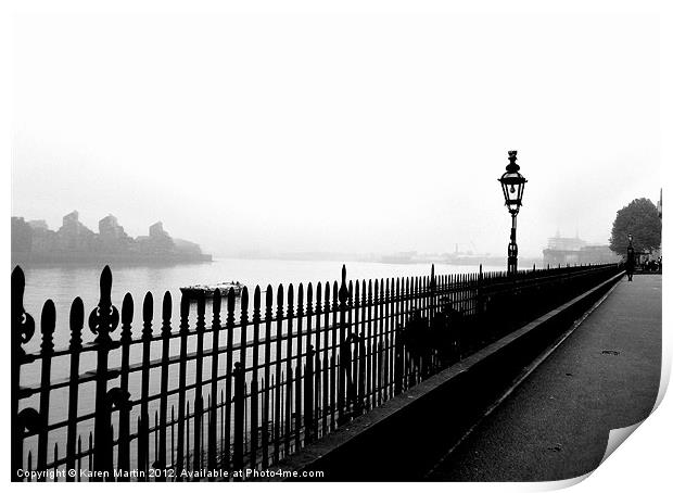 Fog on The Thames Print by Karen Martin