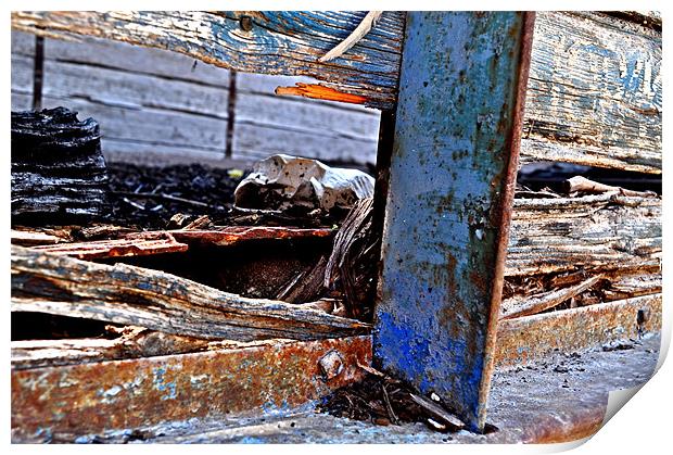 Old Wood and Rust Print by Karen Martin