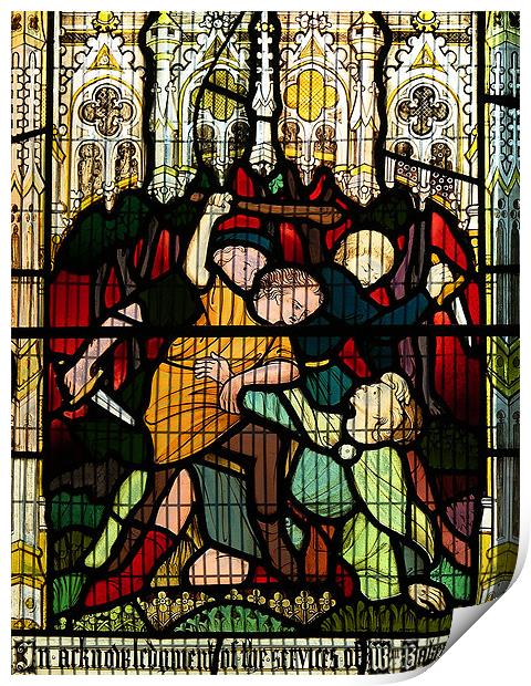 A LEADED LIGHT WINDOW AT CHELMSFORD CATHEDRAL Print by Ray Bacon LRPS CPAGB