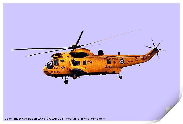 RAF RESCUE HELICOPTER Print by Ray Bacon LRPS CPAGB