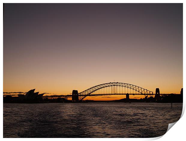 Sydney sunset Print by ian sullivan