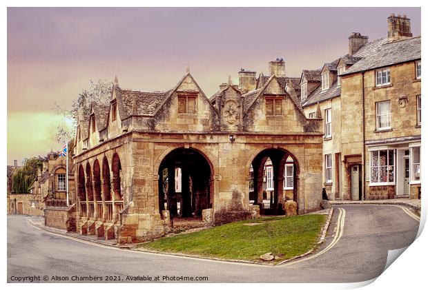 Chipping Campden Market Hall Print by Alison Chambers