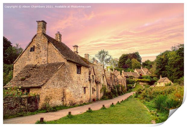 Arlington Row Cotswolds Print by Alison Chambers