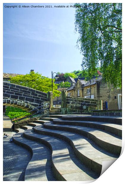 Wavy Steps at Hebden Bridge  Print by Alison Chambers
