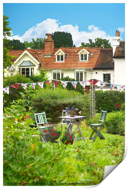 English Country Garden  Print by Alison Chambers