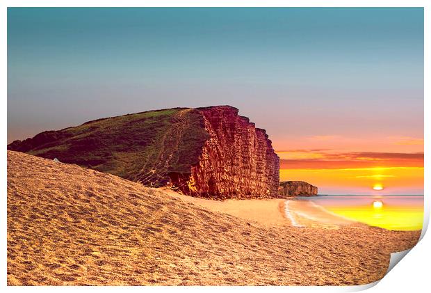 Days End At West Bay Print by Alison Chambers