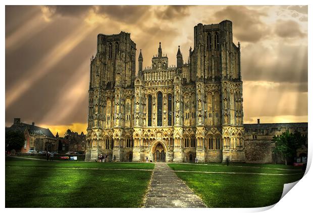Wells Cathedral Sunbeams Print by Alison Chambers
