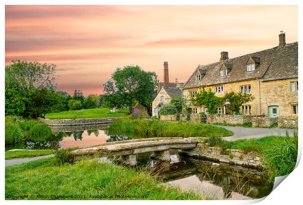 Old Mill Lower Slaughter Print by Alison Chambers