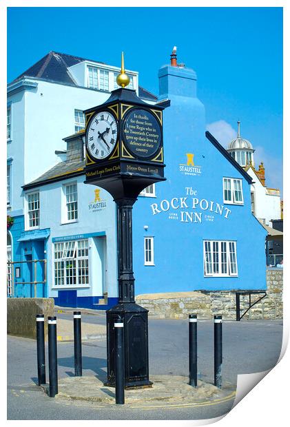 Lyme Regis Clock Tower Print by Alison Chambers