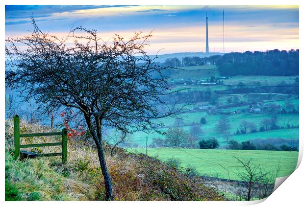  Emley Moor View Print by Alison Chambers