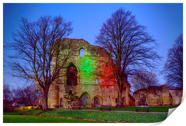 Knaresborough Castle At Night Print by Alison Chambers