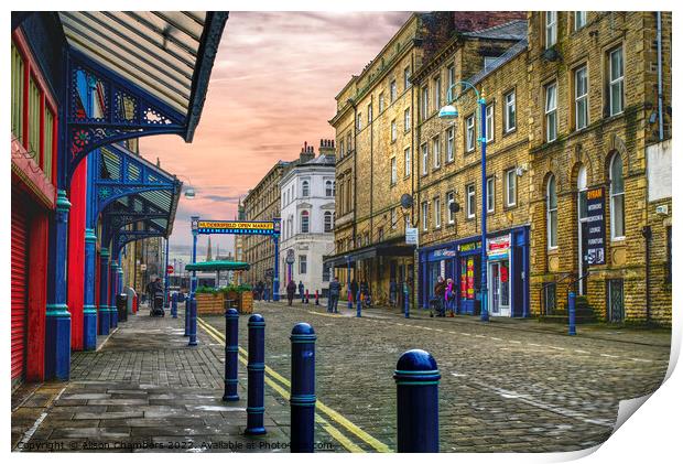 Huddersfield Open Market Print by Alison Chambers